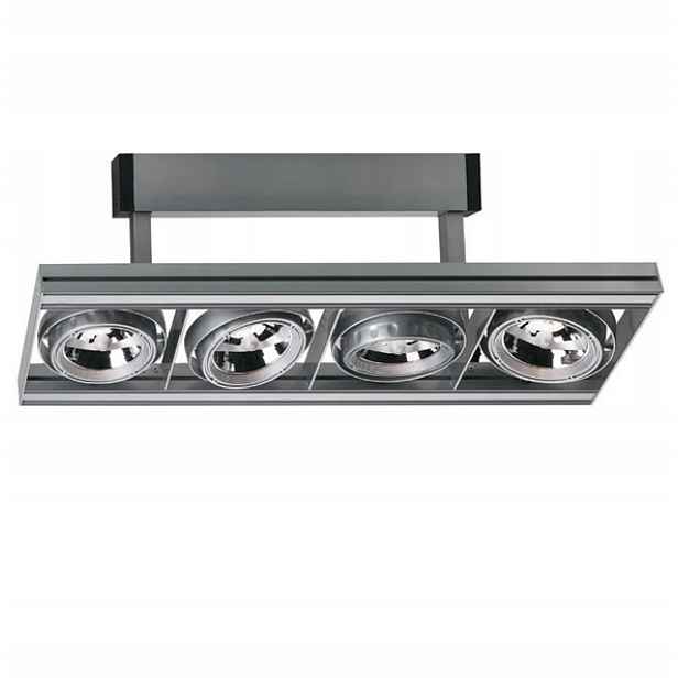 Závěsné svítidlo obdélníkové šedé 40W/840 4xAR111 Led Flash 1S Relco