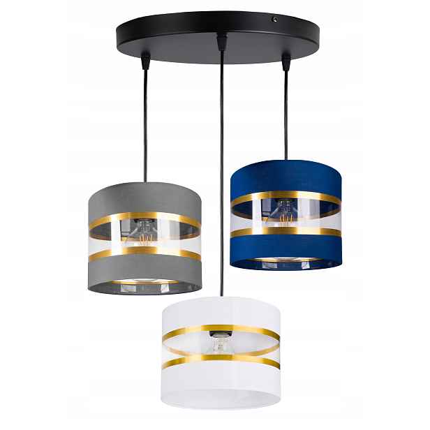 Závěsná Lampa Zwis stropní lustr Abažur 3xE27