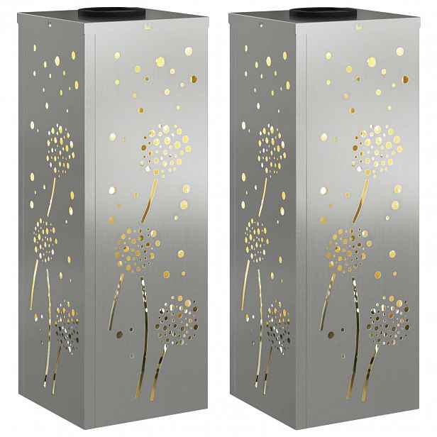 vidaXL Solární LED Cestovní Světlo 2 ks Teplá bílá 18 x 18 x 50 cm