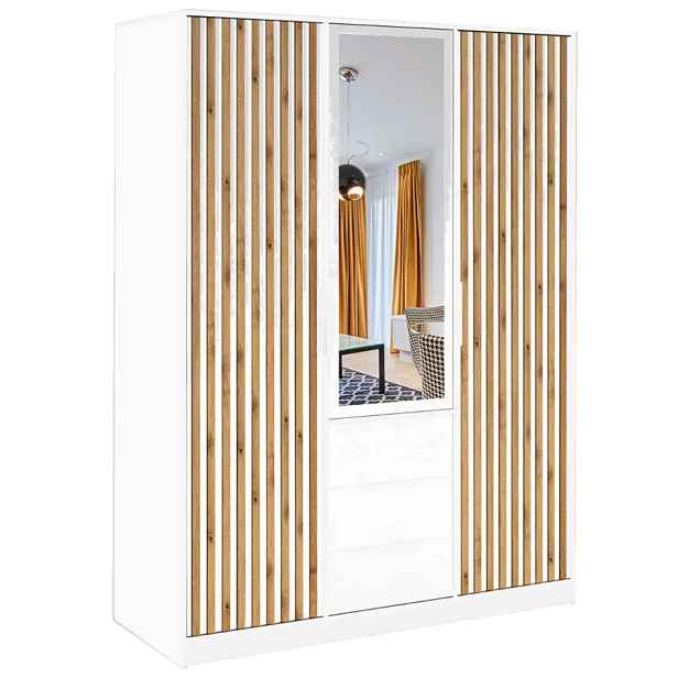 Casarredo Šatní skříň BASILIO LUX 147 - bílá/dub wotan
