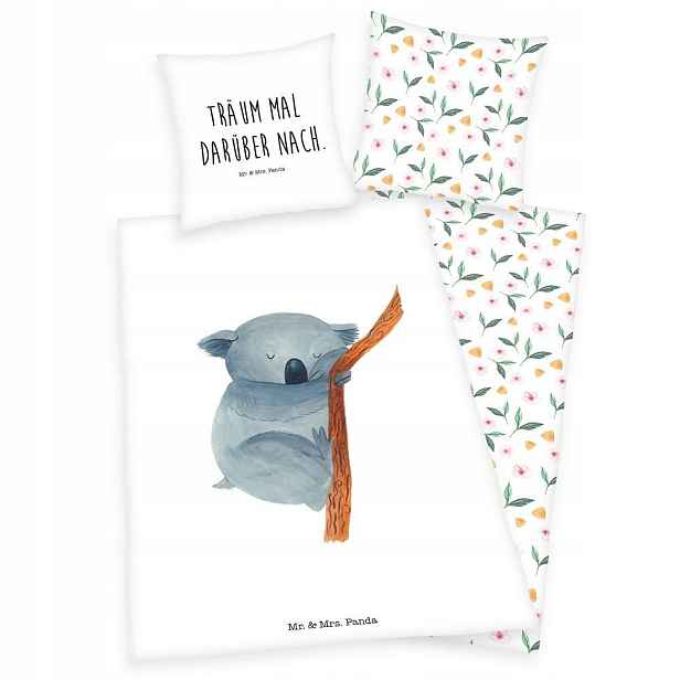 Povlečení 140x200 Medvídek Koala Pan a Paní Panda bílé barevné povlak na polštář 70x90