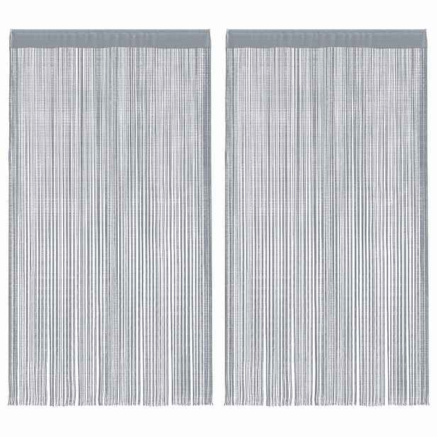 vidaXL Provázkové záclony 2 ks světle šedá 140x250 cm