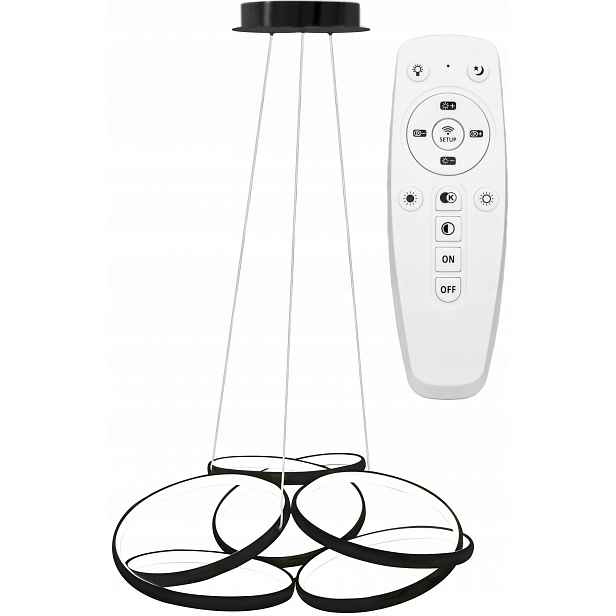 Závěsné Stropní Svítidlo Ring Led Flat Black Dálkový Ovladač