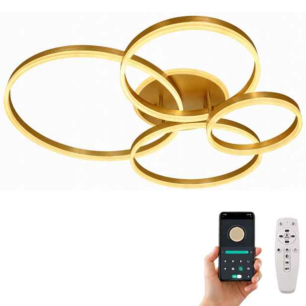 Led Lampa Ring Zlatá stropní svítidlo Led Stropní svítidlo Dálkový Ovladač