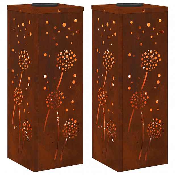vidaXL Solární LED Cestovní Světlo 2 ks Teplá bílá 18 x 18 x 50 cm