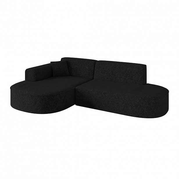 ALTDECOR ROHOVÁ SEDACÍ SOUPRAVA s otomanem vlevo MARI-L1 – 243 x 171 x 79 cm, černá látka
