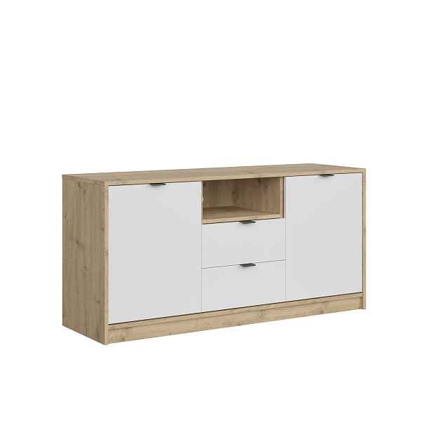 BAGOR televizní stolek RTV2D2S, dub artisan/bílá