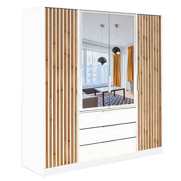 Casarredo Šatní skříň BASILIO LUX 196 bílá/dub wotan