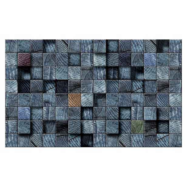 Fototapeta flizelina Dřevěné bloky textura šedo-modrá 250x175 lepidlo