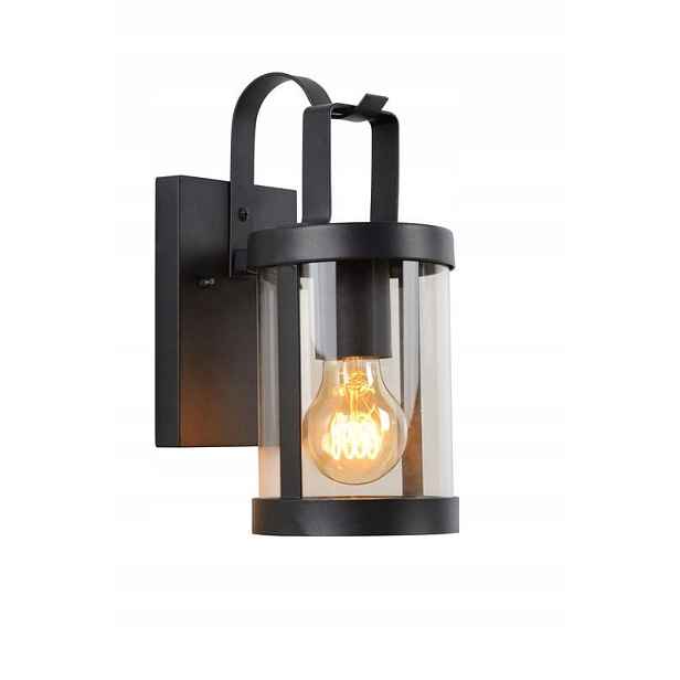 Lucide Venkovní nástěnná lampa Lindelo E27 60W Černý Kov/Sklo