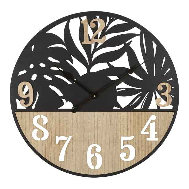 Mauro Ferretti Nástěnné hodiny Palm 60 cm hnědé/černé