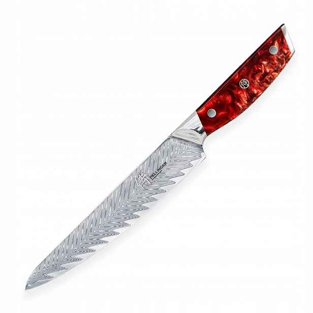 Nůž Dellinger Resin Future Red 150 mm Damašek VG-10