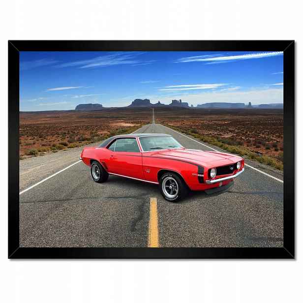 Plakáty v rámu 40x30 Červený Chevrolet Ss