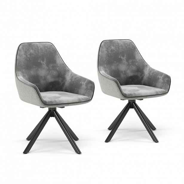 Vicco LOUNGE CHAIR Eleganza Světle šedá Sada 2 kusů