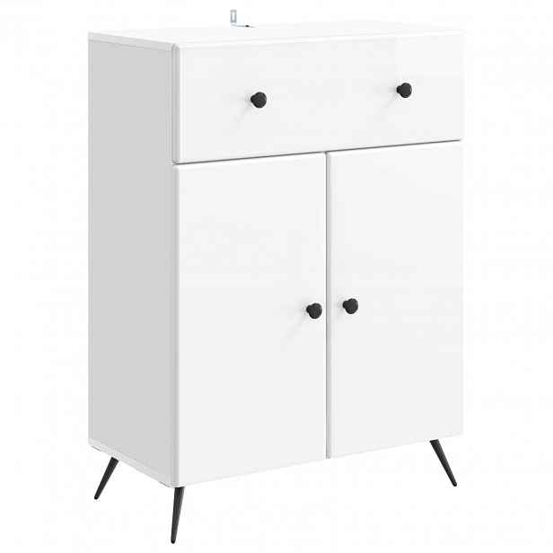 vidaXL Servírovací skříň Bílá s vysokým leskem 66 x 34,5 x 90 cm