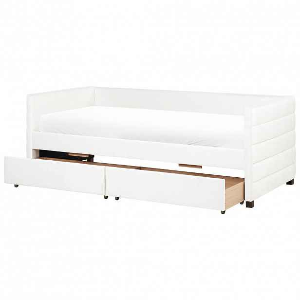 Beliani ROZKLÁDACÍ POSTEL s úložným prostorem 90x200 cm Bílá Marray