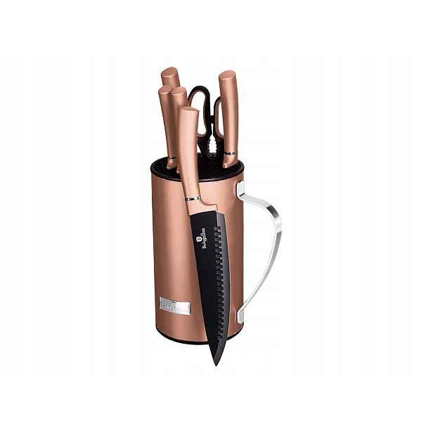 BH-2583 Sada nožů ve stojanu 7 ks Berlinger Haus Rose Gold Collection