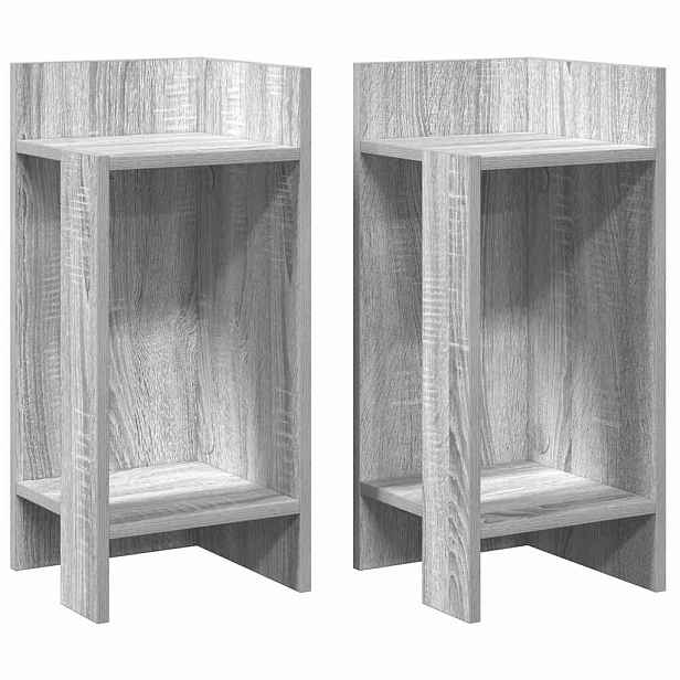 vidaXL Odkládací stolky s policí 2 ks šedý sonoma 25,5x27x60 cm