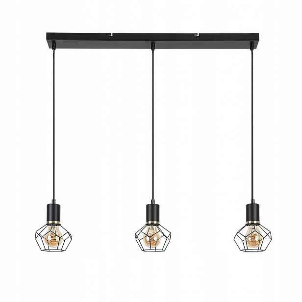 Černá závěsná lampa Fran s měkkým světlem nad jídelní stůl Rabalux