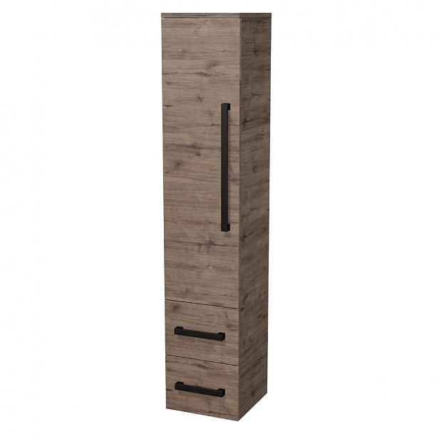 Koupelnová skříňka vysoká SAT Cube Way 35x163x33 cm dub Wellington mat CUBE3CV35DW