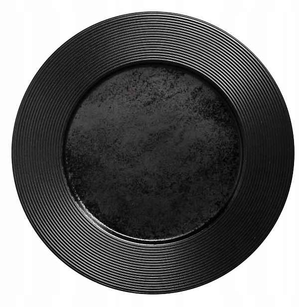 Talíř plochý Edge 31 cm Karbon černý Rak Porcelain