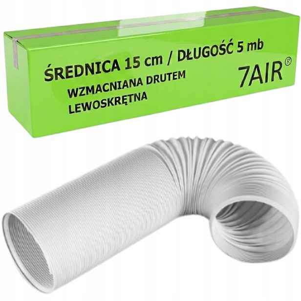 Trubka Klimatizace 15 cm na 5 m Pro Přenosnou Klimatizaci Bílá Okno Komín