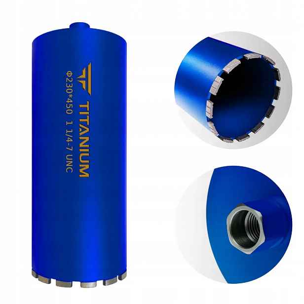 Vrták do betonu korunkový vrták 230 mm 450 mm Titanium