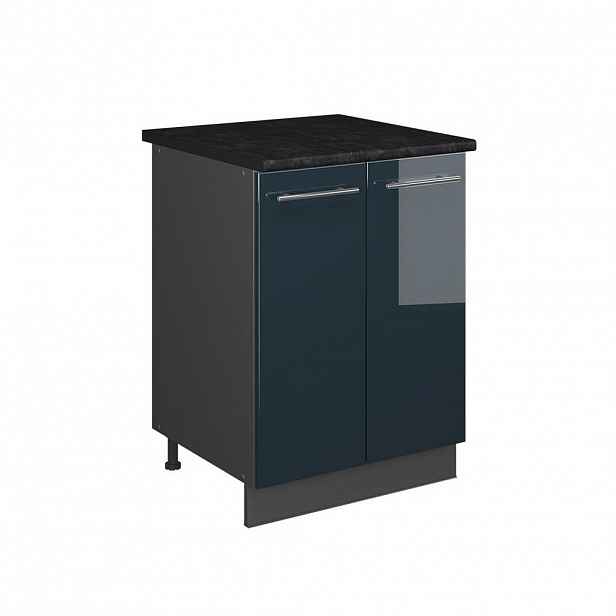 Vicco SKŘÍŇKA POD DŘEZ Fame-Line, Tmavě modrá s vysokým leskem/Antracit, 60 cm