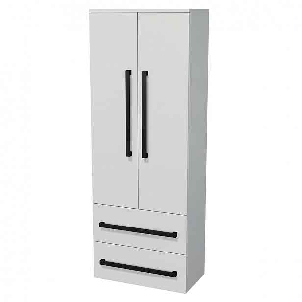 Koupelnová skříňka vysoká SAT Cube Way 60x163x33 cm bílá lesk lesk/mat CUBE3CV60BL