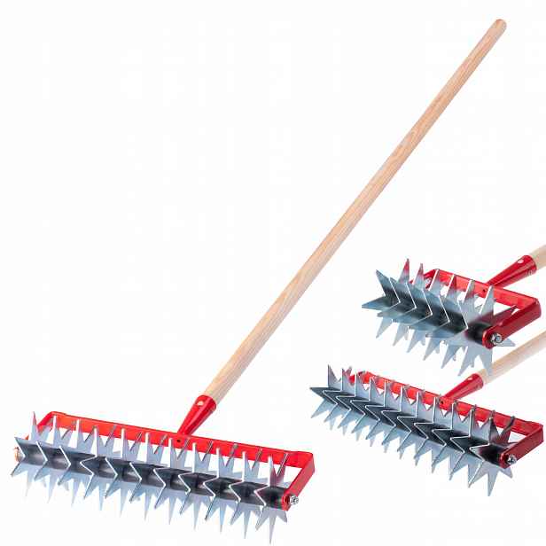 Ruční Kultivátor Kypřič Půdy Zahradní Aerator Areator 145 cm Otočný