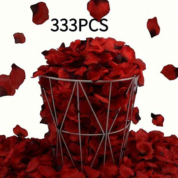 TEMU 333 ks Simulační Umělé Okvětní Lístky Růží pro Dekoraci Romantické Noci, Vhodné pro Valentýna, Svatbu, Zásnuby, Párty, Rozptylování Květinové