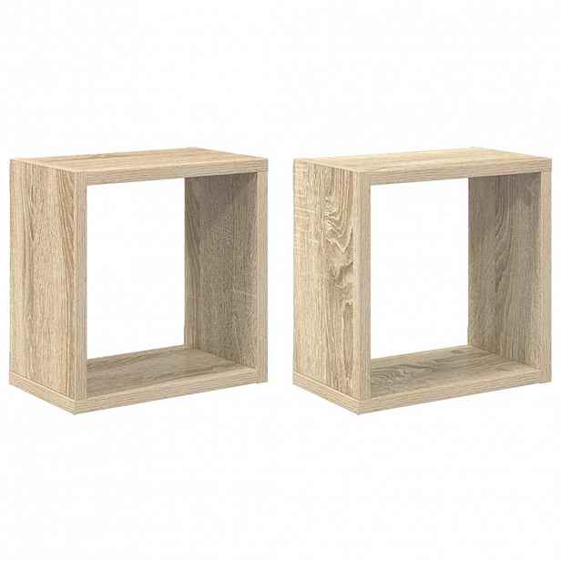 vidaXL Nástěnné police kostky 2 ks dub sonoma 26 x 15 x 26 cm