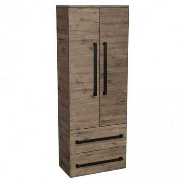 Koupelnová skříňka vysoká SAT Cube Way 60x163x33 cm dub Wellington mat CUBE3CV60DW