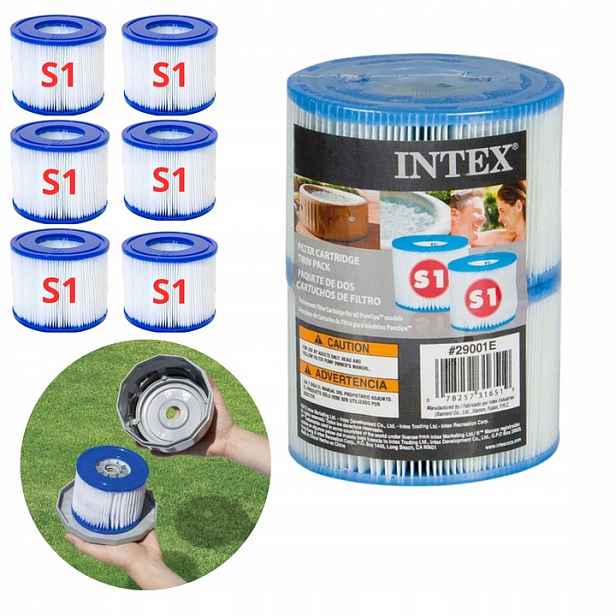 6 X Filtry S1 Čerpadla Jacuzzi Filtrační vložky Intex 29001