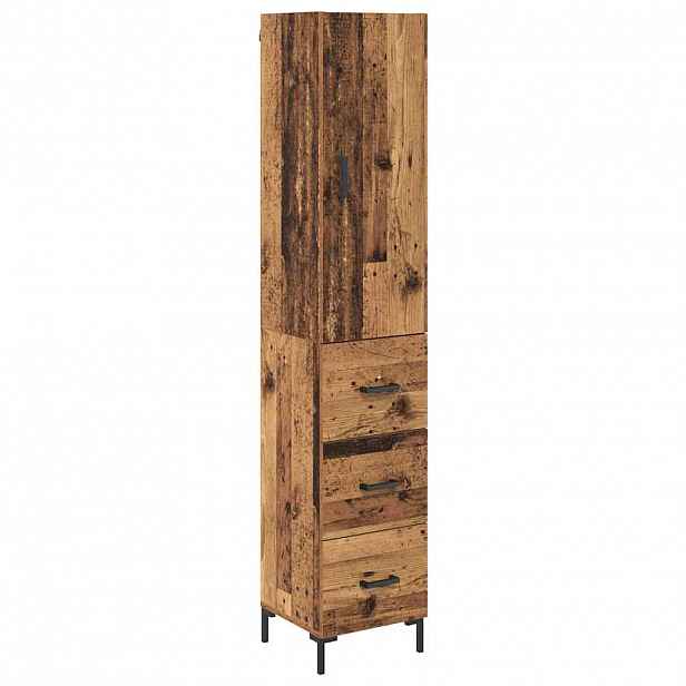 vidaXL Vysoký bufet Staré dřevo 34,5 x 34 x 180 cm Kompozitní dřevo