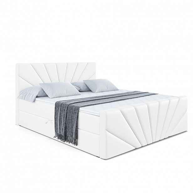 ALTDECOR AMERICKÁ postel MILTIO-Z – 160 × 200 cm – H4 – vysoce lesklá bílá