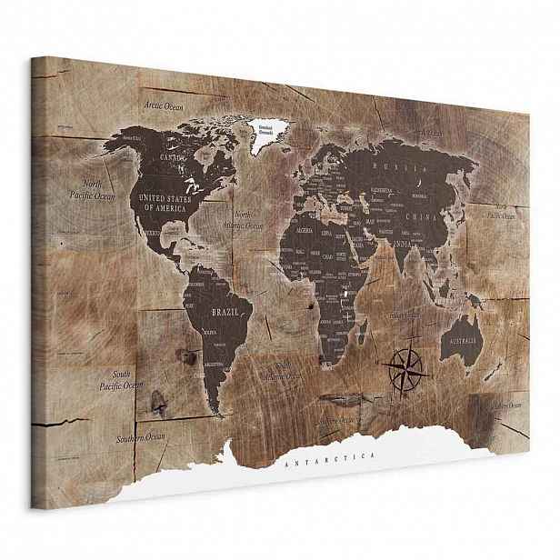 artgeist MALBA NA PLÁTNĚ, mapa světa, 120/80/1,2 cm