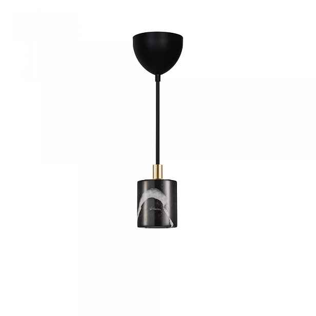 Černá závěsná lampa Siv vyřezávaná forma s intenzivním leskem v obývacím pokoji Nordlux