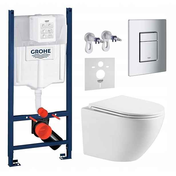 Grohe Wc mísa Miura Tornado s deskou tlačítko Podomítkový set