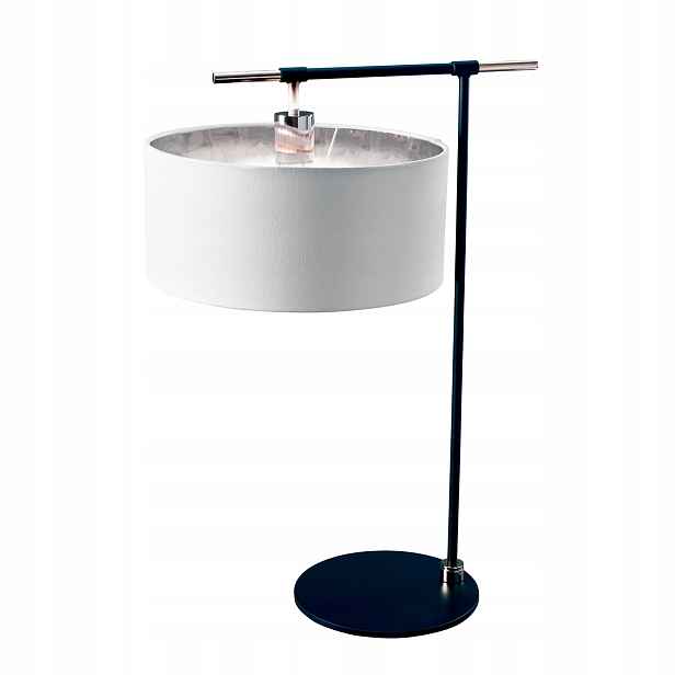 Stolní lampa Elstead černá, nikl s bílým retro stínítkem