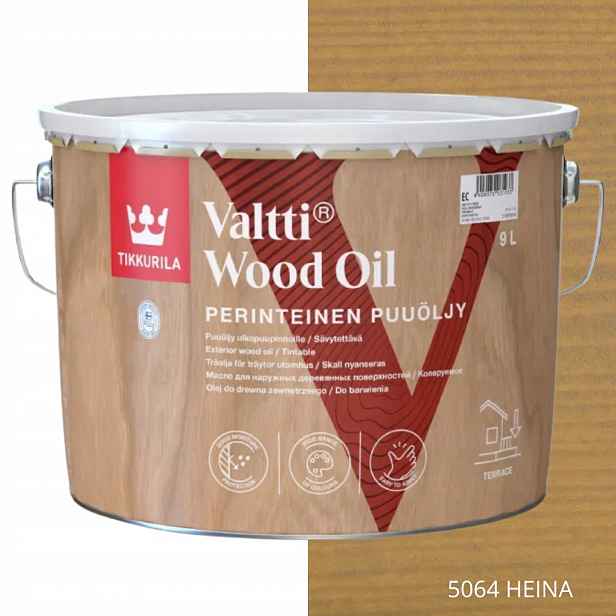 Tikkurila Valtti Wood Oil Olej Na Dřevo 9 L Barva 5064 Heina