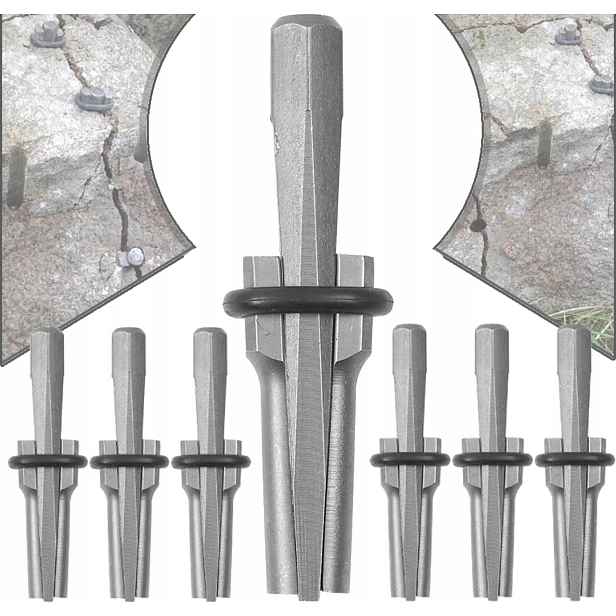 7 x Klíny na štípání kamene 14 mm Odolné pro mramorové skály Betonu