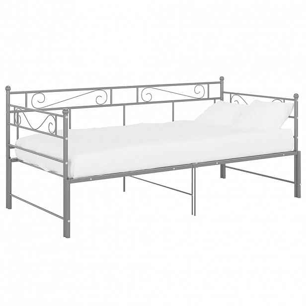 vidaXL Rám vysouvací postele/pohovky šedý kovový 90 x 200 cm