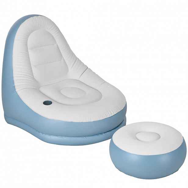 Outsunny NAFUKOVACÍ SOFA, bílá+modrá, plast