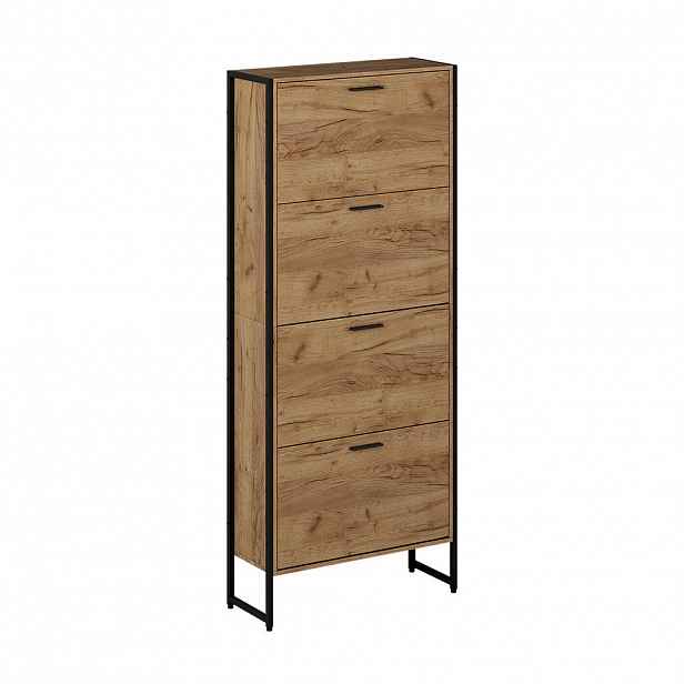 Vicco BOTNÍK NA BOTY Folda Dub Goldkraft/černá 63 x 152.5 cm se 4 výklopnými přihrádkami