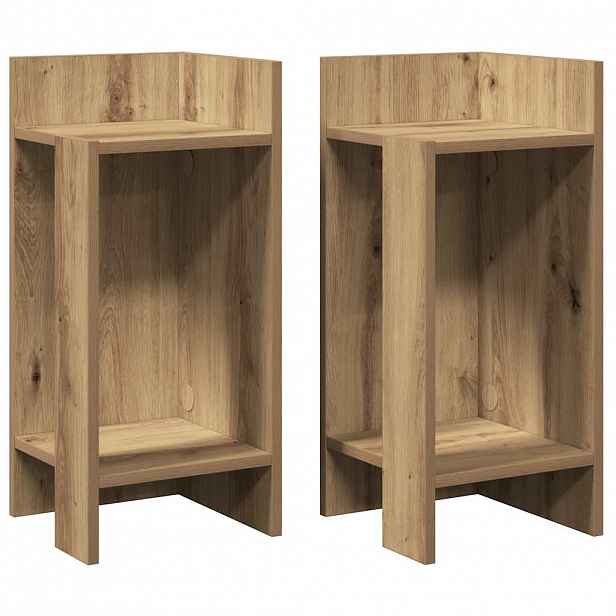 vidaXL Odkládací stolky s policí 2 ks dub artisan 25,5x27x60 cm
