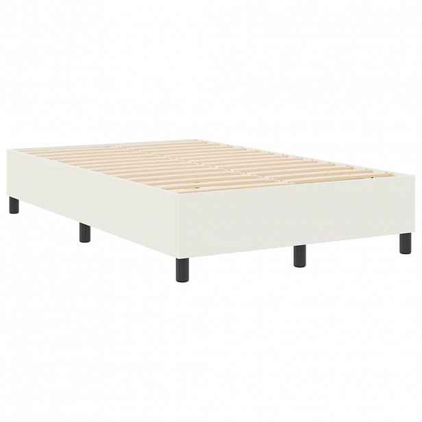vidaXL Rám platformy Krémová 120 x 200 cm Žebrovaná látka