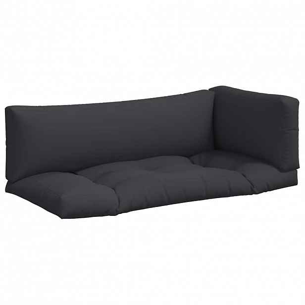 vidaXL Podušky na palety 3 ks černé textil