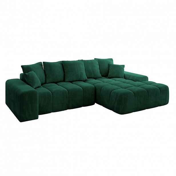 ALTDECOR ROHOVÁ SEDAČKA, otoman vpravo ENSI-L – 267 × 164 × 69 cm, tmavě zelená