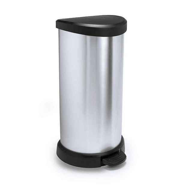 Curver Odpadkový koš Decobin pedal 40l stříbrný 02150-582